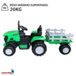 Mini Trator Elétrico Infantil 12v Com Carreta Verde - BW540VD - 6