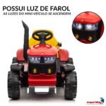 Mini Trator Elétrico Infantil 12v Com Carreta Vermelho - BW540VM - 4
