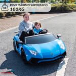 Mini Carro Elétrico Infantil Lamborghini Aventador 24v Azul - BW235AZ - 5