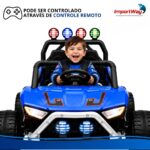 Mini Carro Elétrico Infantil 12v Buggy Azul Com Som E Luzes - BW546AZ - 6