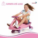 Carrinho Rolimã Car Volante Gira 360° Led Na Rodas Rosa - BW451PK - 5