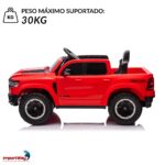 Mini Carro Elétrico Infantil 12v Dodge Ram 1500 Rho Vermelho - BW426VM - 6