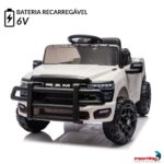 Mini Carro Elétrico Infantil Ram 3500 Rho 6v Branco - BW539BR - 6