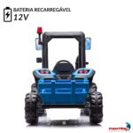 Mini Trator Elétrico Infantil Gigante 12v Com Carreta Azul - BW480AZ - 6