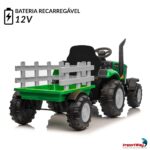 Mini Trator Elétrico Infantil 12v Com Carreta Verde - BW540VD - 8