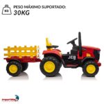 Mini Trator Elétrico Infantil 12v Com Carreta Vermelho - BW540VM - 5