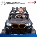 Mini Carro Elétrico Infantil 12v Utv Preto Com Som E Luzes - BW547PT - 6