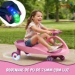 Carrinho Rolimã Car Volante Gira 360° Led Na Rodas Rosa - BW451PK - 6