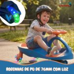 Carrinho Rolimã Car Volante Gira 360° Led Na Rodas Azul Way - BW451AL - 6