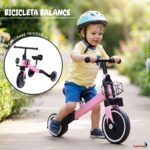Bicicleta Equilíbrio 5 Em 1 Balance Triciclo Empurrador Rosa - BW312ERS - 6