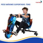 Drift Elétrico Infantil 350w Azul Amortecedor E Kit Proteção - BW554AZ - 6