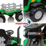 Mini Trator Elétrico Infantil 12v Com Carreta Verde - BW540VD - 7
