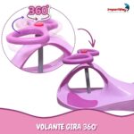 Carrinho Rolimã Car Volante Gira 360° Led Na Rodas Rosa - BW451PK - 7