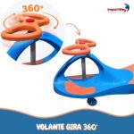 Carrinho Rolimã Car Volante Gira 360° Led Na Rodas Azul Way - BW451AL - 7