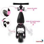 Bicicleta Equilíbrio 5 Em 1 Balance Triciclo Empurrador Rosa - BW312ERS - 7