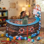 Piscina De Bolinhas Infantil Navio Pirata Com Cesta Basquete - BW485 - 8