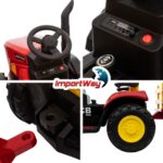 Mini Trator Elétrico Infantil 12v Com Carreta Vermelho - BW540VM - 7