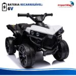 Mini Carro Elétrico Infantil 6v Utv Branco Som E Luzes - BW317BR - 8