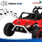 Mini Carro Elétrico Infantil 12v Buggy Vermelho Som E Luzes - BW546VM - 8