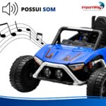 Mini Carro Elétrico Infantil 12v Buggy Azul Com Som E Luzes - BW546AZ - 8