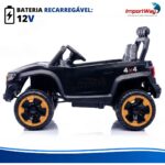 Mini Carro Elétrico Infantil 12v Utv Preto Com Som E Luzes - BW547PT - 8