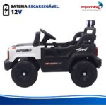 Mini Carro Elétrico Infantil 12v Utv Branco Com Som E Luzes - BW532BR - 8