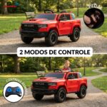 Mini Carro Elétrico Infantil 12v Dodge Ram 1500 Rho Vermelho - BW426VM - 9