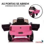 Mini Carro Elétrico Infantil Ram 3500 Rho 6v Rosa - BW539RS - 9