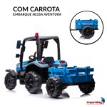Mini Trator Elétrico Infantil Gigante 12v Com Carreta Azul - BW480AZ - 9