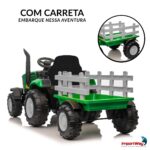 Mini Trator Elétrico Infantil 12v Com Carreta Verde - BW540VD - 9