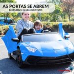 Mini Carro Elétrico Infantil Lamborghini Aventador 24v Azul - BW235AZ - 9