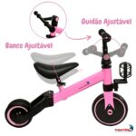 Bicicleta Equilíbrio 5 Em 1 Balance Triciclo Empurrador Rosa - BW312ERS - 9