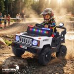 Mini Carro Elétrico Infantil 12v Utv Branco Com Som E Luzes - BW532BR - 9