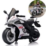 Mini Moto Elétrica Infantil 6v Esportiva Branco C/ Luz E Som - BW127RBR - 1