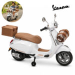 Mini Moto Elétrica Vespa 12v Licenciada Primavera Branco - BW542BR - 1