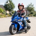 Mini Moto Elétrica Infantil 6v Esportiva Azul Com Luz E Som - BW127RAZ - 10