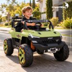 Carro Jipe Elétrico Infantil Controle Pedal Sons 12v Verde - BW277RVD - 10