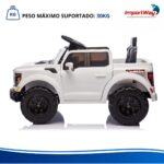 Mini Caminhonete Carro Elétrico 12v Ford F-150 Raptor Branco - BW528BR - 10