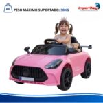 Mini Carro Elétrico Infantil 6v Com Luz Controle Remoto Rosa - BW548RS - 11