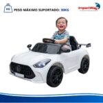 Mini Carro Elétrico Infantil 6v Luz Controle Remoto Branco - BW548BR - 11