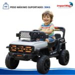 Mini Carro Elétrico Infantil 12v Cinza Com Luz Som Controle - BW544CZ - 11