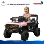 Mini Carro Elétrico Infantil 12v Rosa Com Luz Som Controle - BW544RS - 11