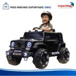 Mini Carro Elétrico Infantil 12v Preto Com Luz Som Controle - BW545PT - 11