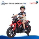 Mini Moto Elétrica Infantil 6v Esportiva Vermelha Luz E Som - BW531VM - 11