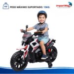Mini Moto Elétrica Infantil 6v Esportiva Branco C/ Luz E Som - BW531BR - 11