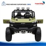 Carro Jipe Elétrico Infantil Controle Pedal Sons 12v Verde - BW277RVD - 11