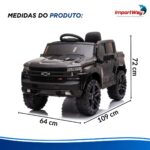 Mini Caminhonete Elétrica 12v Chevrolet Silverado Preto - BW529PT - 3
