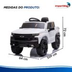 Mini Caminhonete Elétrica 12v Chevrolet Silverado Branco - BW529BR - 3