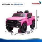 Mini Caminhonete Elétrica 12v Chevrolet Silverado Rosa - BW529RS - 3
