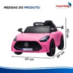Mini Carro Elétrico Infantil 6v Com Luz Controle Remoto Rosa - BW548RS - 3